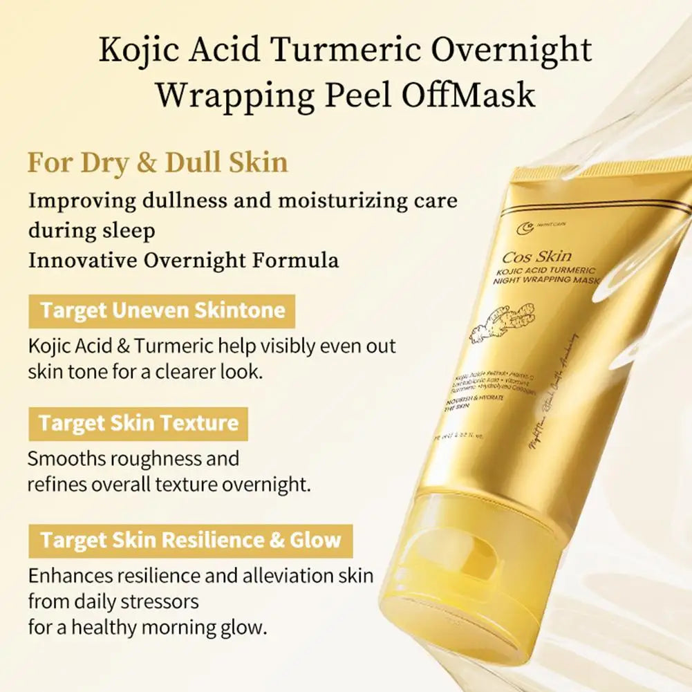 Kojic Acid Turmeric Overnight Wrapping Peel Off Mask Kit Nourish