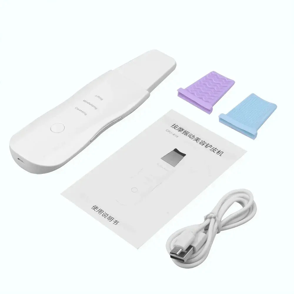 rechargeable ultrasonic facial skin scrubber