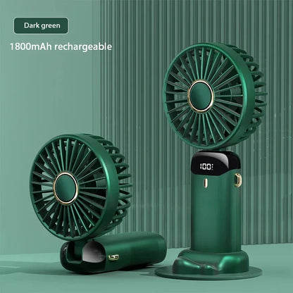 Velora Glow Rechargeable Neck Fan – Foldable Hands-Free Cooling Fan with Phone Stand
