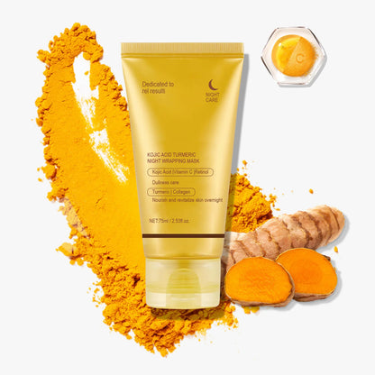 Kojic Acid Turmeric Night Wrapping Facial Mask Hydrating Moisturizing Brightening Peel-off Mask Improve Dullness Oil Control