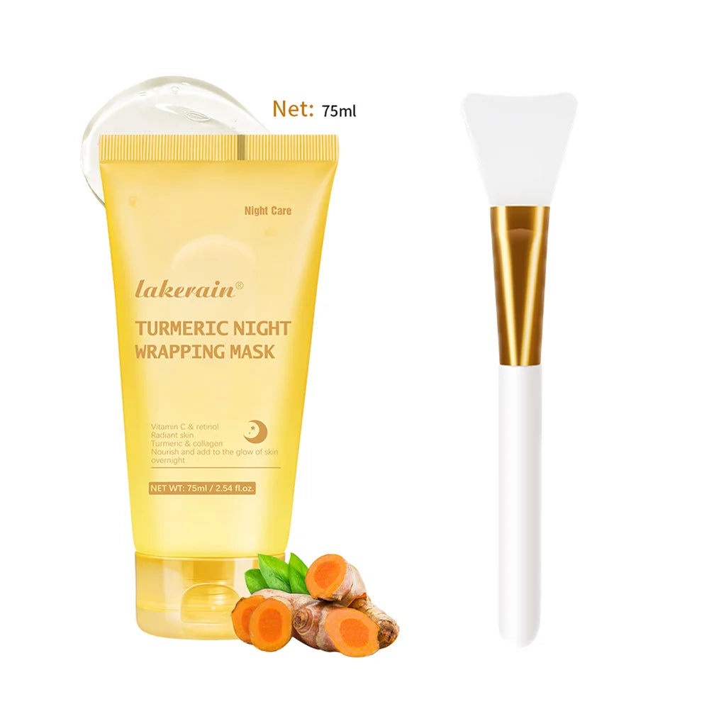 75ml Kojic Acid Turmeric Overnight Wrapping Peel Off Mask 8 Hours Hydrolyzed Nourishes Moisturizing Sleeping Collagen Mask Skin
