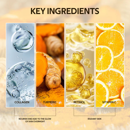 Overnight Wrapping Peel Off Mask Kojic Acid Turmeric Nourishes Hydrolyzed Collagen