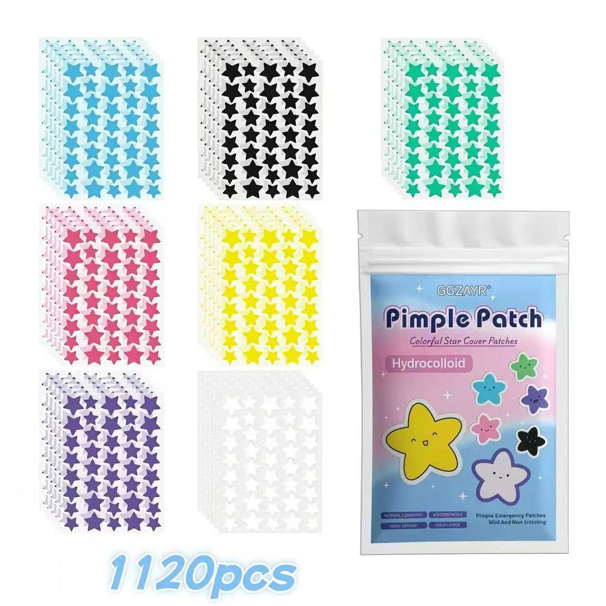 Star Pimple Patches – 280 Colourful Hydrocolloid Spot Covers