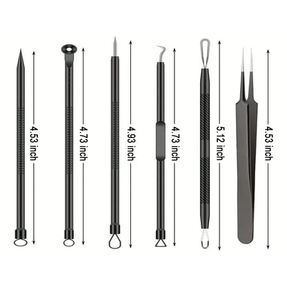6-piece stainless steel blackhead remover tool set