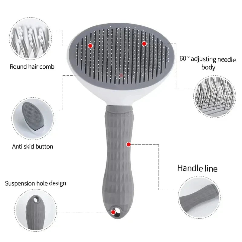 Velora Glow Self-Cleaning Pet Grooming Brush – Dog & Cat Hair Remover