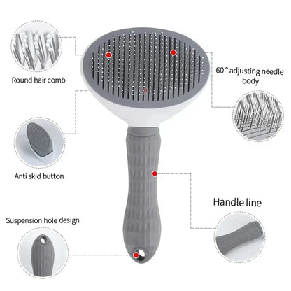 Velora Glow Self-Cleaning Pet Grooming Brush – Dog & Cat Hair Remover